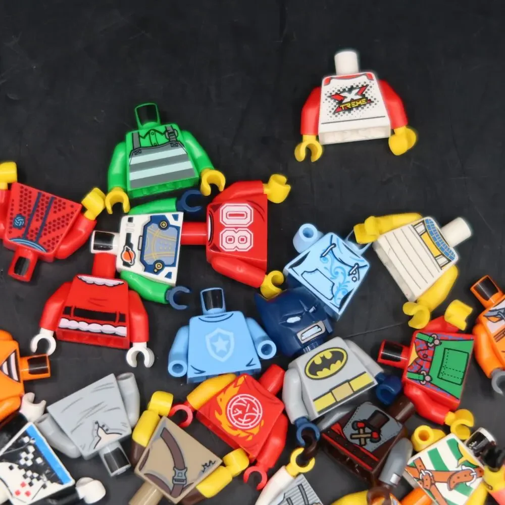 Lego Minifigure Torsos Assorted Lot Of 50 Minifigs Incomplete For Parts / Repair